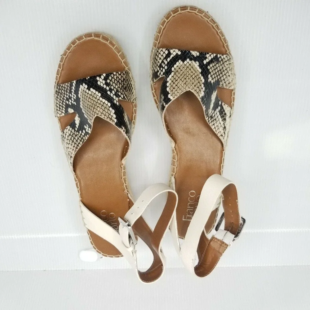 Franco Sarto Pellia 2 Espadrille Snake Print Wedge Sandal NWOT Size 9.5